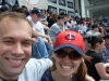 At Yankees vs Twins game with Mary Mack.